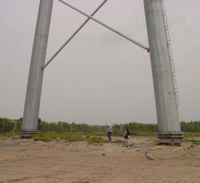 Base d'un pylones tubulaires