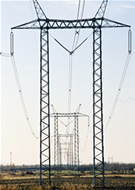 Steel lattice transmission tower 735 kv single circuit
