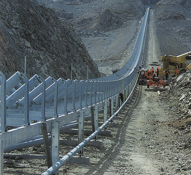 Conveyor supports, Los Pelambres, Chile