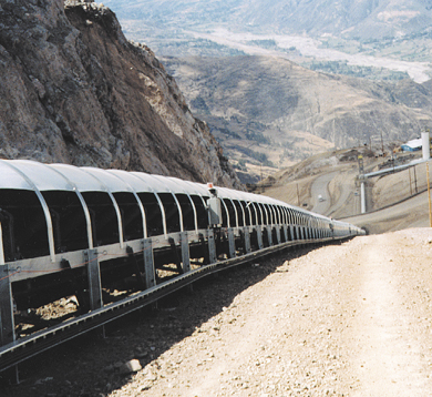 Conveyor supports, Pierina project, Peru