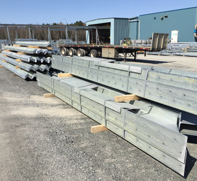 Galvanized steel lattice structure foundations