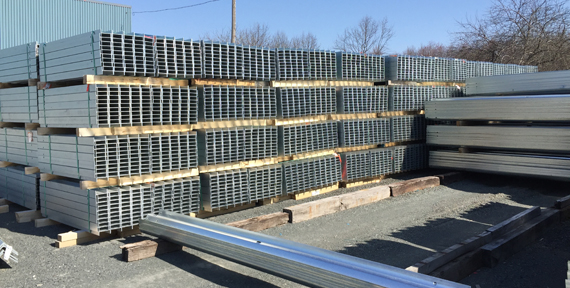 Galvanized steel posts for highway guardrails