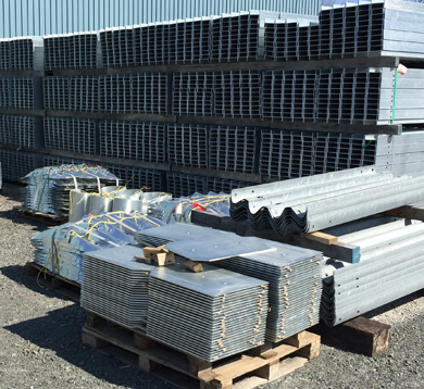 Highway guardrails accessories and posts in galvanized steel